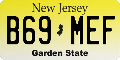NJ license plate B69MEF
