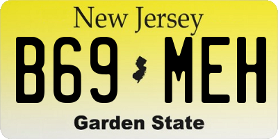 NJ license plate B69MEH