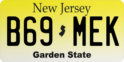 NJ license plate B69MEK