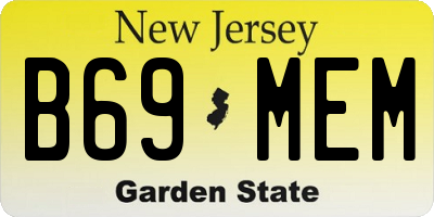 NJ license plate B69MEM