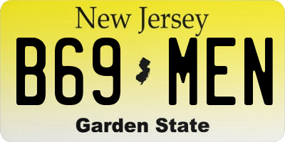 NJ license plate B69MEN