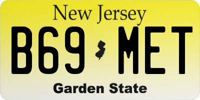 NJ license plate B69MET