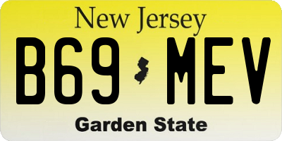 NJ license plate B69MEV