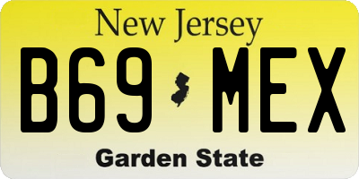 NJ license plate B69MEX