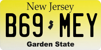 NJ license plate B69MEY
