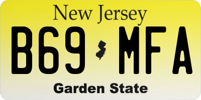 NJ license plate B69MFA