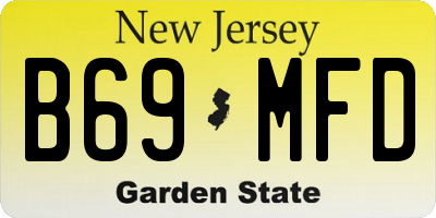 NJ license plate B69MFD