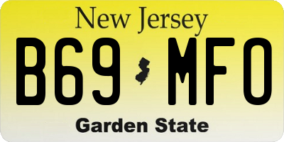NJ license plate B69MFO