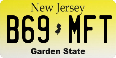 NJ license plate B69MFT