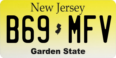 NJ license plate B69MFV