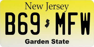 NJ license plate B69MFW