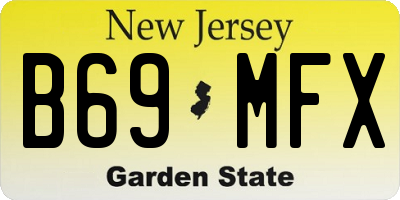 NJ license plate B69MFX