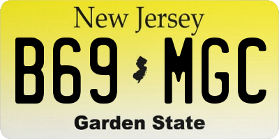 NJ license plate B69MGC