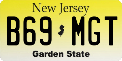 NJ license plate B69MGT