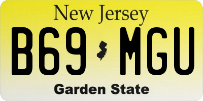NJ license plate B69MGU