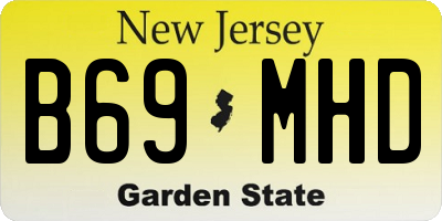 NJ license plate B69MHD