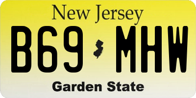 NJ license plate B69MHW