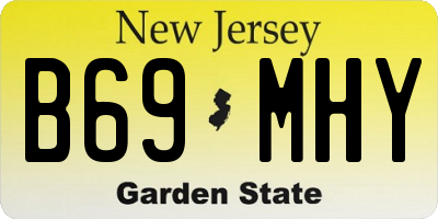 NJ license plate B69MHY