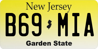 NJ license plate B69MIA