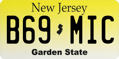 NJ license plate B69MIC