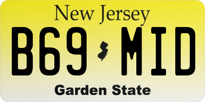 NJ license plate B69MID