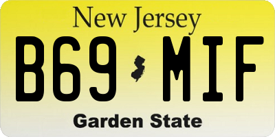 NJ license plate B69MIF
