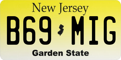 NJ license plate B69MIG