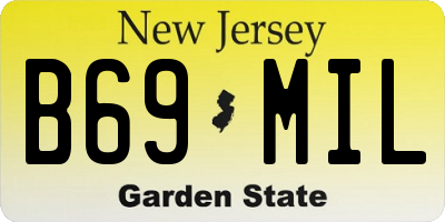 NJ license plate B69MIL