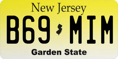 NJ license plate B69MIM