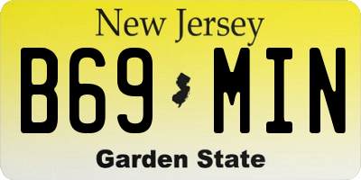 NJ license plate B69MIN