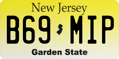 NJ license plate B69MIP