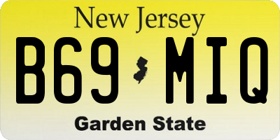 NJ license plate B69MIQ