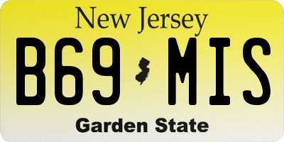 NJ license plate B69MIS