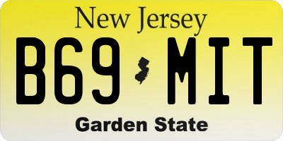 NJ license plate B69MIT