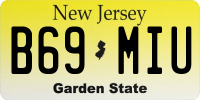 NJ license plate B69MIU