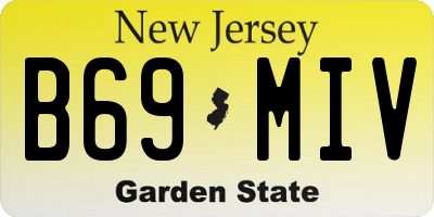 NJ license plate B69MIV