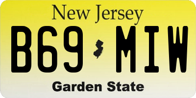 NJ license plate B69MIW