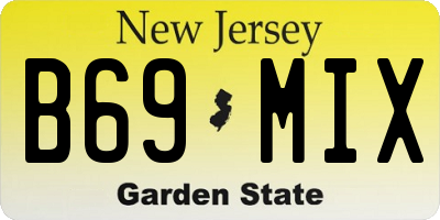NJ license plate B69MIX