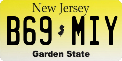 NJ license plate B69MIY