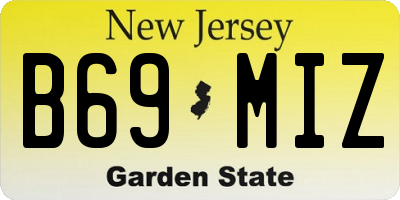 NJ license plate B69MIZ