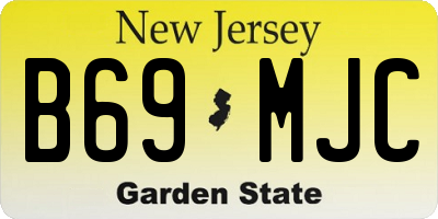 NJ license plate B69MJC