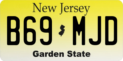 NJ license plate B69MJD
