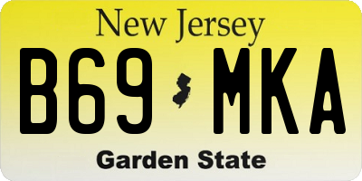 NJ license plate B69MKA