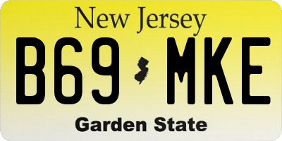 NJ license plate B69MKE