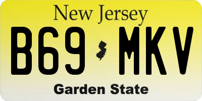 NJ license plate B69MKV