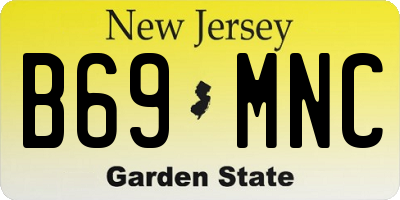 NJ license plate B69MNC