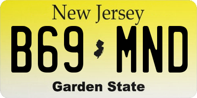 NJ license plate B69MND