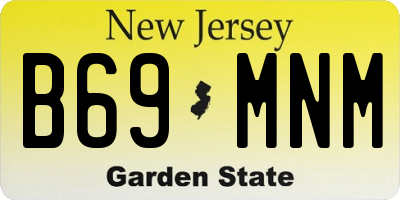 NJ license plate B69MNM