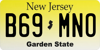 NJ license plate B69MNO