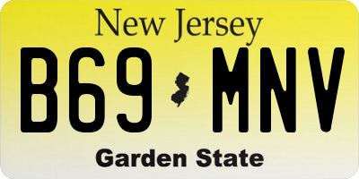 NJ license plate B69MNV